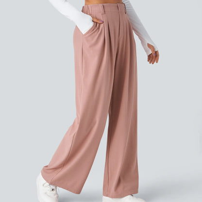 Flex High Waisted Pocket Wide Leg Waffle Work Pants