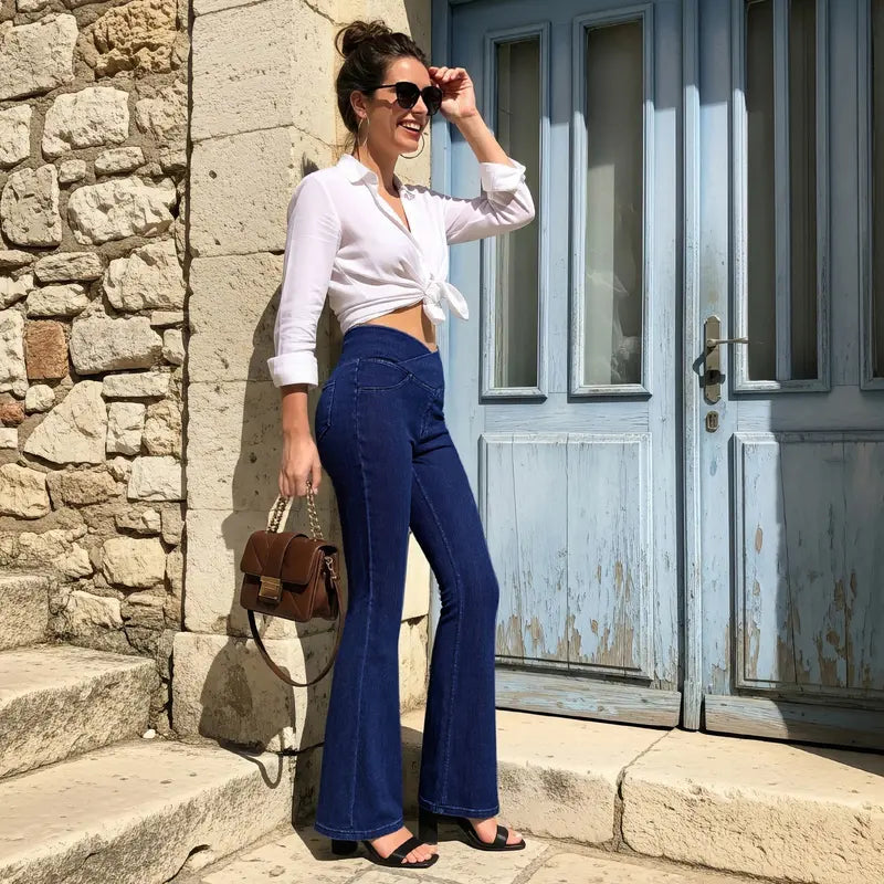 Women’s Stretchy High-Waisted Flare Jeans