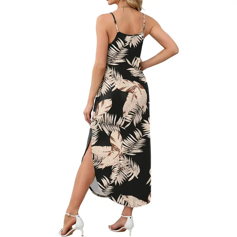 Women’s Casual Maxi Dress – Spaghetti Strap Summer Sundress for Vacation & Beach Days