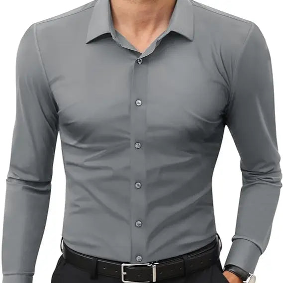Men's Slim Fit Dress Shirt | Stretch Business Casual Button Down