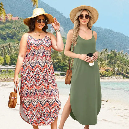 Women’s Casual Maxi Dress – Spaghetti Strap Summer Sundress for Vacation & Beach Days