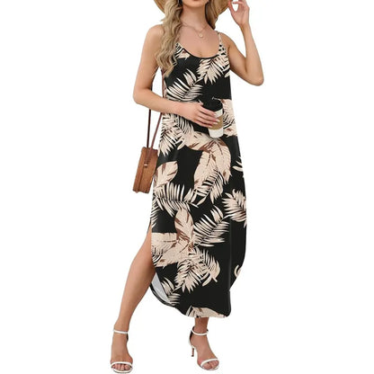 Women’s Casual Maxi Dress – Spaghetti Strap Summer Sundress for Vacation & Beach Days