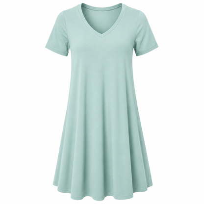 Women's Casual T-Shirt Loungewear Dresses with Pockets, Clothing Short Sleeves Pajama Dress
