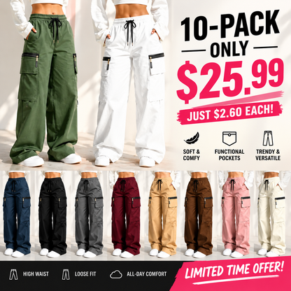 ⚡FINAL SALE 🔥Women's lightweight loose cargo pants with multiple pockets