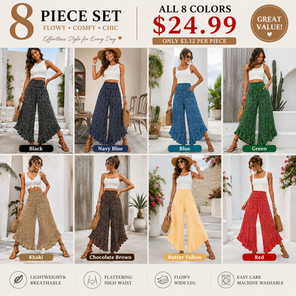 Women’s Flowy Wide-Leg Pants – High-Waisted, Lightweight & Comfortable