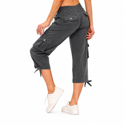 Women's Lightweight Cargo Capri Pants with Pockets – Comfy Casual & Outdoor Pants