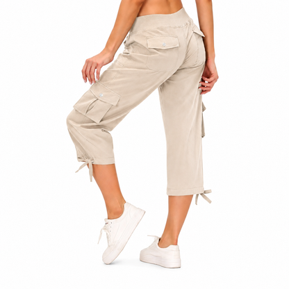 Women's Lightweight Cargo Capri Pants with Pockets – Comfy Casual & Outdoor Pants