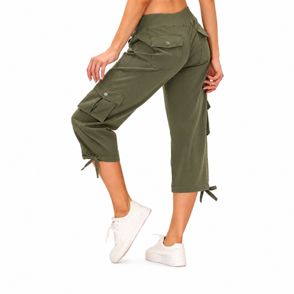 Women's Lightweight Cargo Capri Pants with Pockets – Comfy Casual & Outdoor Pants