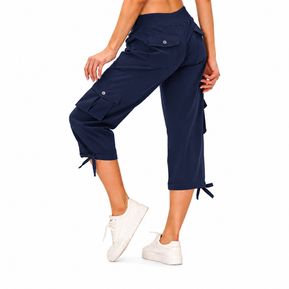 Women's Lightweight Cargo Capri Pants with Pockets – Comfy Casual & Outdoor Pants