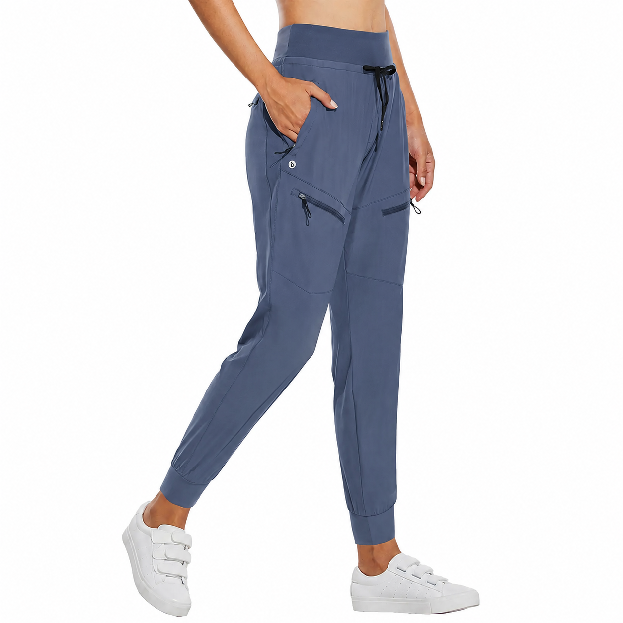 Women’s High-Waisted Cargo Joggers – Lightweight Quick-Dry Travel Pants with 5 Pockets, UPF 50+ Athletic Workout Pants, 25.5" & 28" Inseam