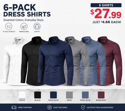 Men's Slim Fit Dress Shirt | Stretch Business Casual Button Down