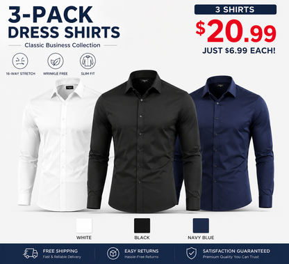 Men's Slim Fit Dress Shirt | Stretch Business Casual Button Down