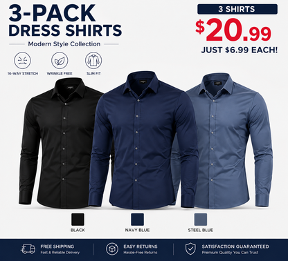 Men's Slim Fit Dress Shirt | Stretch Business Casual Button Down