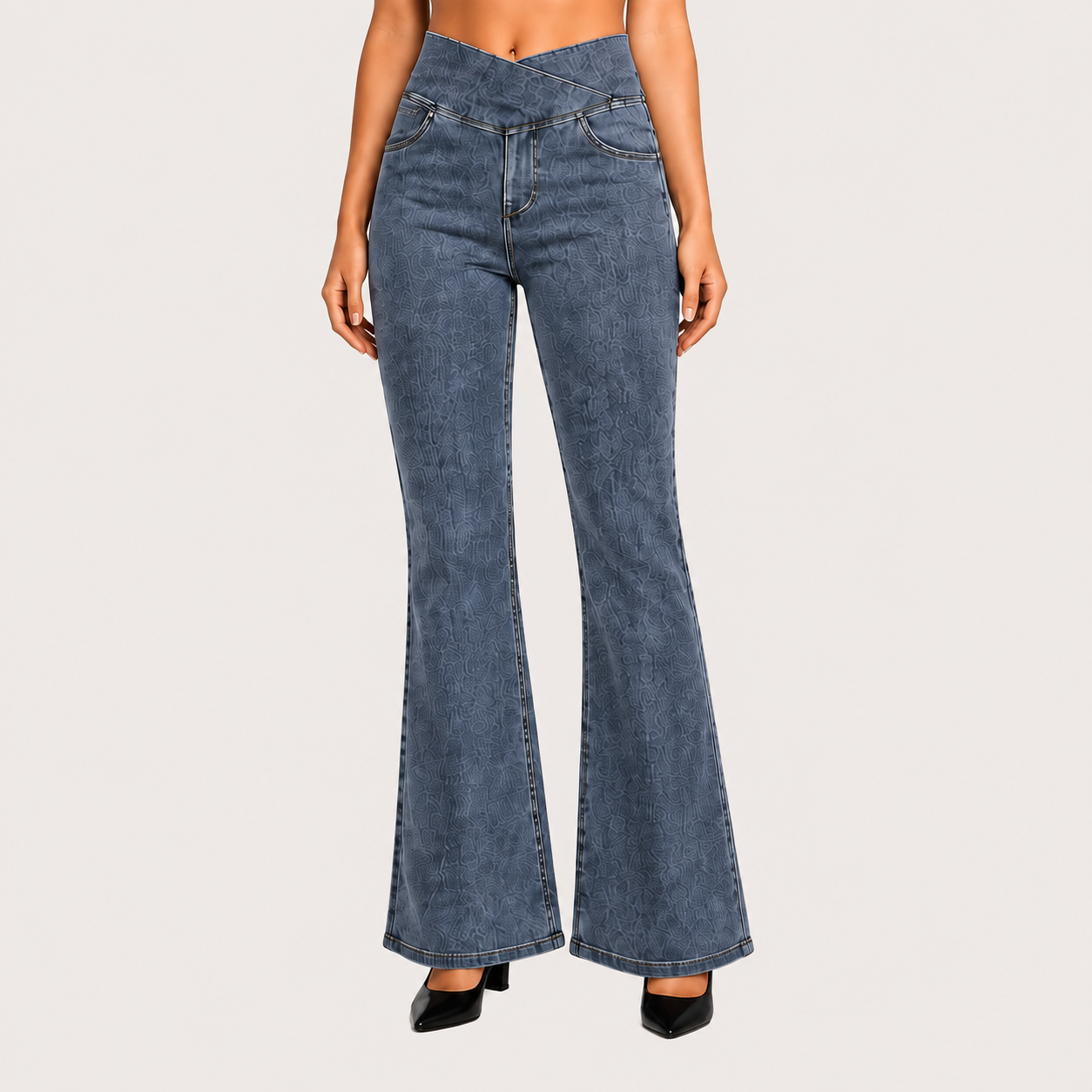 Women’s Stretchy High-Waisted Flare Jeans