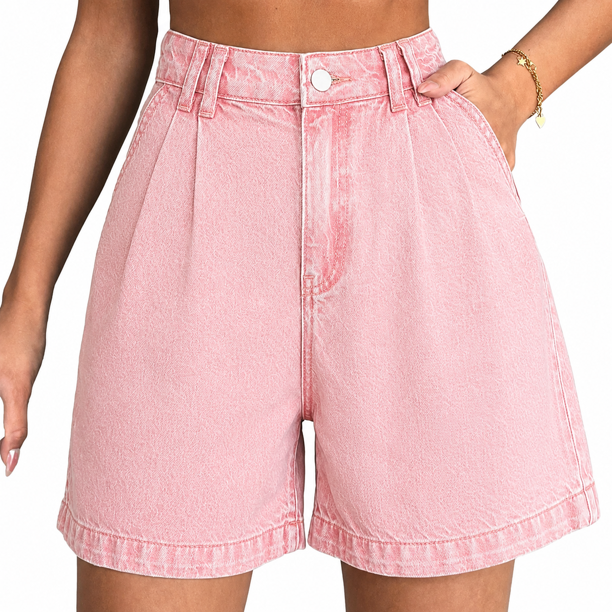 Women High Waisted A Line Bermuda Denim Shorts Stretchy 2026 Summer Casual Bottoms Summer Vibes