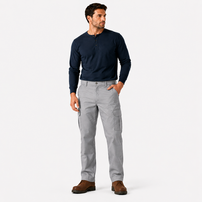 Men’s FLEX Regular Fit Cargo Work Pants – Stretch Comfort, Straight Leg & Expandable Pockets