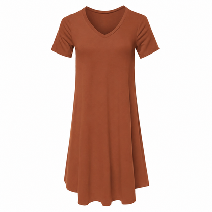 Women's Casual T-Shirt Loungewear Dresses with Pockets, Clothing Short Sleeves Pajama Dress