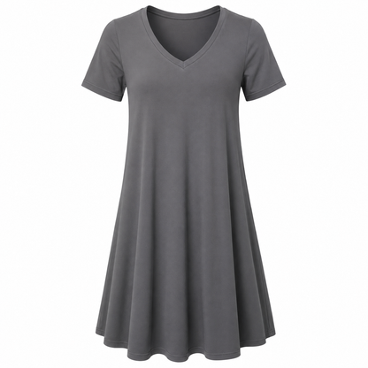 Women's Casual T-Shirt Loungewear Dresses with Pockets, Clothing Short Sleeves Pajama Dress