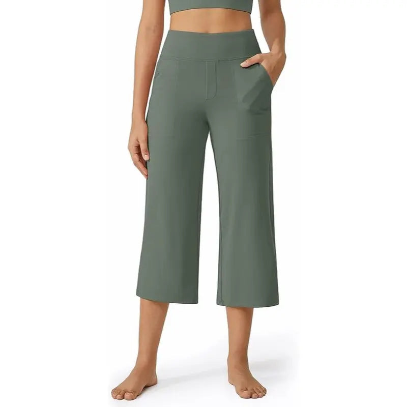 Women’s Capri Yoga Pants Soft Stretch Lightweight High Waist Leggings for Summer Casual Daily Wear Lounge Pants