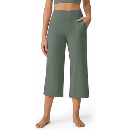 Women’s Capri Yoga Pants Soft Stretch Lightweight High Waist Leggings for Summer Casual Daily Wear Lounge Pants
