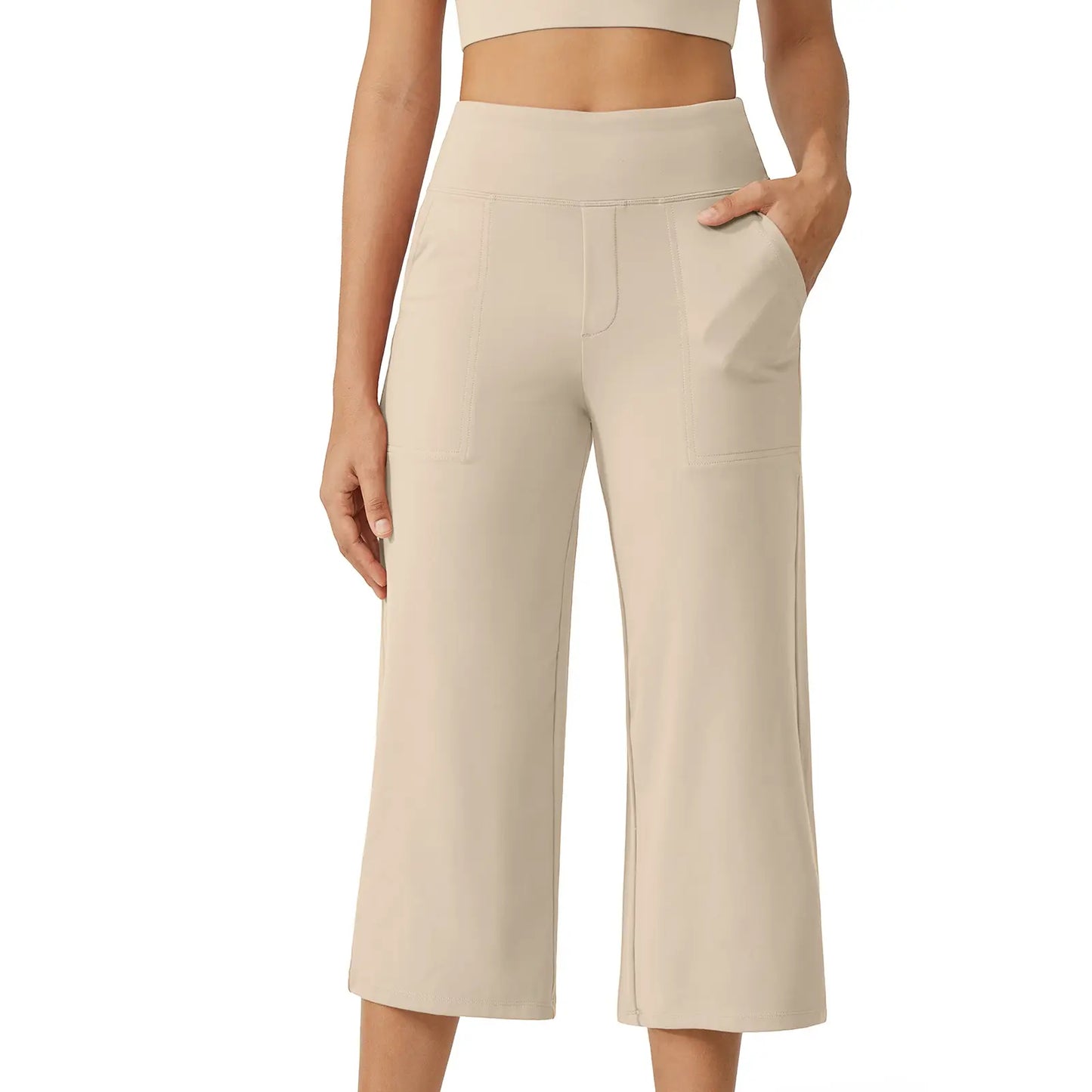 Women’s Capri Yoga Pants Soft Stretch Lightweight High Waist Leggings for Summer Casual Daily Wear Lounge Pants